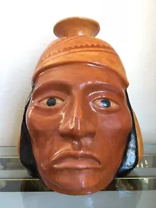 "Vaso tony soares calicalifornia moche studio ceramica indiano nativo americano testa 12"""" - Foto 1 di 11