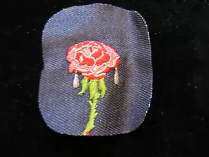 ROSE vintage 70s SEW/IRON ON DENIM PATCH NOS APPROX. 3"-4"  - Picture 1 of 1