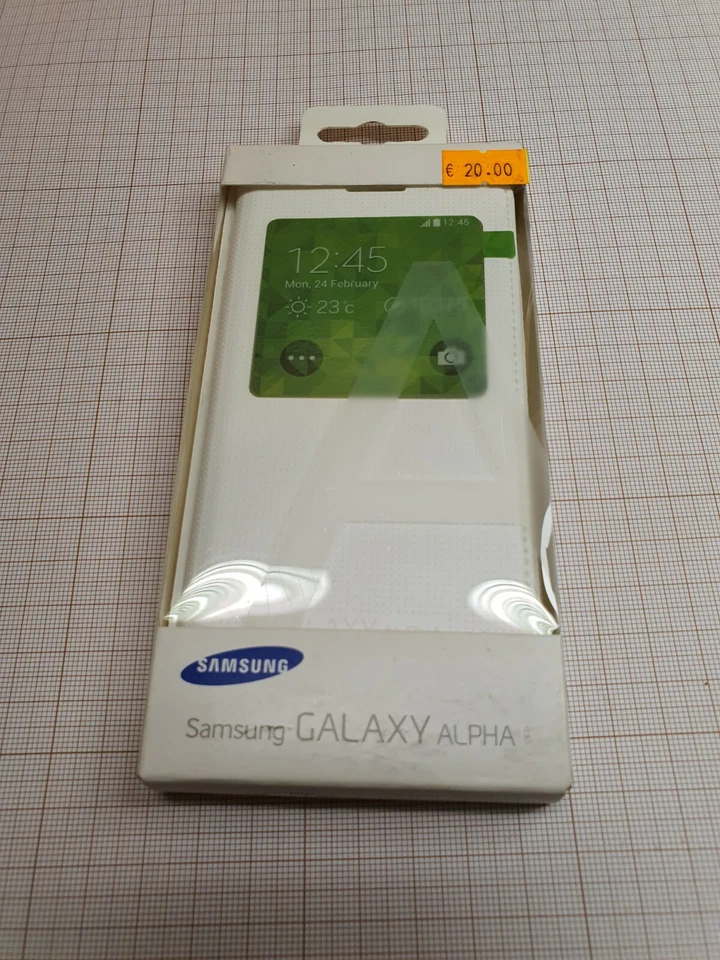 Original Original Original Samsung Galaxy Alpha S-View Cartera Estuche Blanco EF-CG850BWEGWW Foto 1 de 4