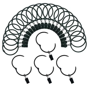 Curtain Rings with Clips 2 Inch Interior Diameter Openable 24 Pack Rustproof ... - Picture 1 of 7