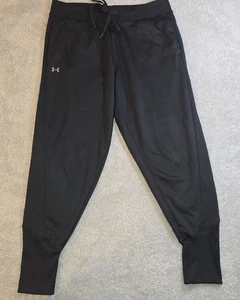 Under Armour Jogger Pants Mens Large Black Loose Drawstring - Picture 1 of 8