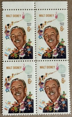 1968 Walt Disney Unused 6c Block Of 4 MNH Postage Stamps Scott# 1355 - Image 1 of 2