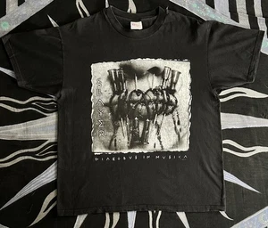 Vintage 90s Slayer Mens Size L Large Black Diabolus In Musica Metal Band T Shirt - Picture 1 of 12