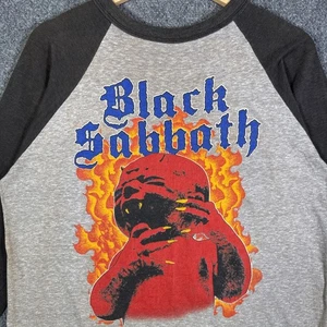 Vintage Black Sabbath Shirt Mens XL Black 1984 80s Raglan Band Ozzy Born Again - Picture 1 of 7