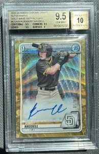 2020 Bowman Chrome Draft 1st Robert Hassell Gold Wave Refractor Auto /50 BGS 9.5 - Picture 1 of 1