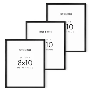 3-Pack Black Aluminum Frames - 8x10 Picture Frames For Wall - Picture 1 of 6