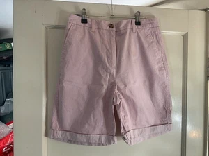 M&S ladies pink stripe chino shorts size 10 - Picture 1 of 2
