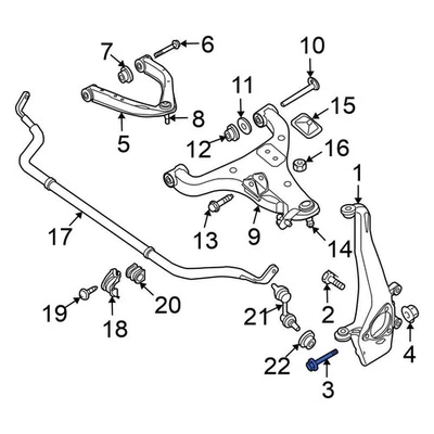 Nissan 081B42355M Steering Knuckle Bolt Foto 1 de 4