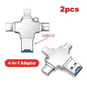 2xKartenleser USB OTG Speicherkartenleser Reader Micro SD TF Card 4 in1 Adapter - Afbeelding 1 van 12