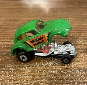 Vintage Lesney Matchbox Green 1972 Dragon Wheels Volkswagen Beetle Funny Car 43 - Picture 1 of 7