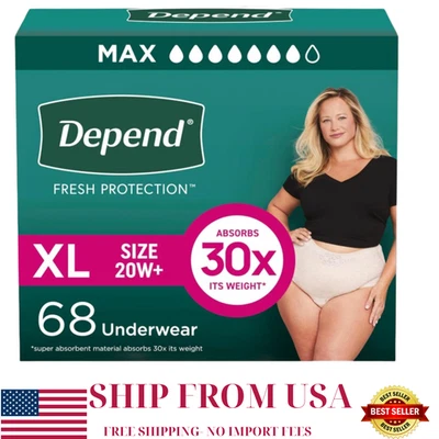 Ropa interior para mujer Depend Fresh Protection XL máximo 68 quilates rubor Foto 1 de 4
