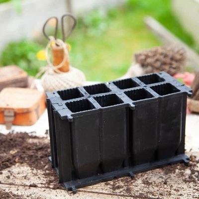 WILDLIFE WORLD 8 Cell Natural Rubber RootCoach Deep Root Trainer Cells Plug Plant Seed Tray