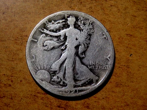 Scarce Better Date 1921-S Walking Liberty Silver Half Dollar M22 - Picture 1 of 2