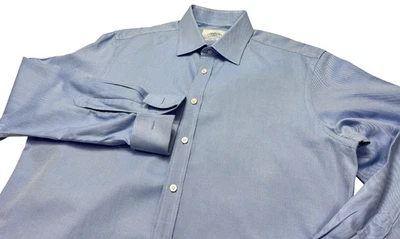 Charles Tyrwhitt Shirt Mens (17/35) Blue White Striped Slim Fit French Cuff Work - Image 1 of 4