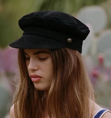 Vintage Genuine Leather Women’s Pageboy Hat Made In Australia Lack Of Color Hat - Imagem 1 de 4