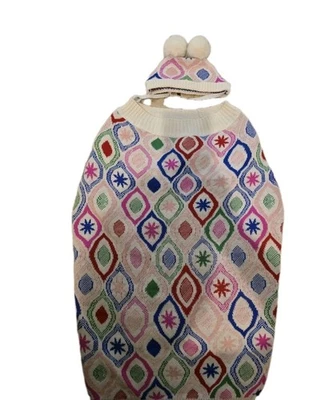 Suéter y sombrero a juego Holiday Argyle para perro XxL nuevo sin etiquetas 80 libras+ Foto 1 de 4