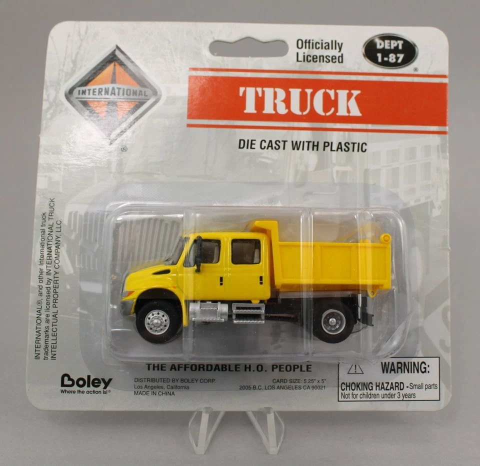 BOLEY  1/87 HO *YELLOW* Yellow Crew Cab INTERNATIONAL Dump Truck  #4175-88 *NIP* - Image 1 of 1
