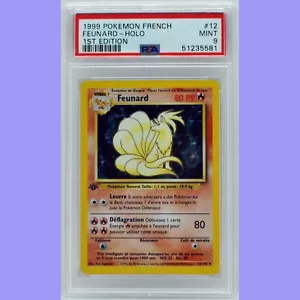 Pokemon 1st Edition Base Set French Ninetales (Feunard) Holo 12/102 PSA 9 MINT - Picture 1 of 4