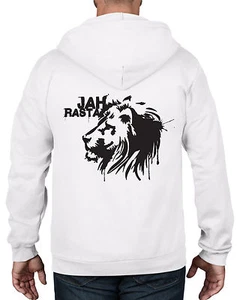JAH Rasta REGGAE FULL ZIP HOODIE- Rasta Rastafarian Bob Marley T-Shirt - Picture 1 of 6