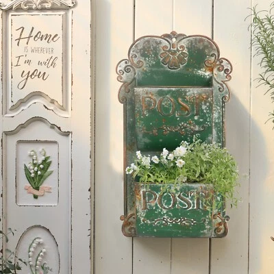 Retro Wall Planter  Wall Mounted Metal Wall Hanging Basket Wall Decor Idea - Image 1 of 4