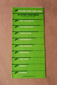 Wings West Airlines Timetable - Oct 22, 1983 - Bild 1 von 1