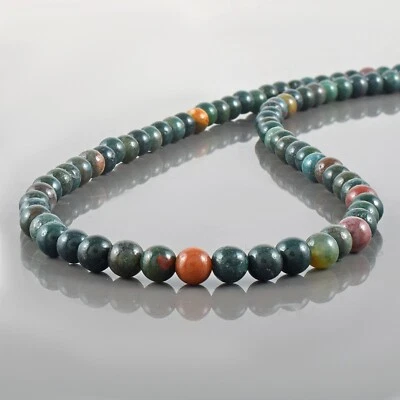 Naturale Ematite 4 MM Perline Rotonde 18 " Catena Mano Collana Donna Gioielli - Immagine 1 di 3