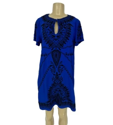Mini Vestido Boho Lucky Brand Pequeño Mujer Azul Real Bordado con Cuentas K9v Foto 1 de 4