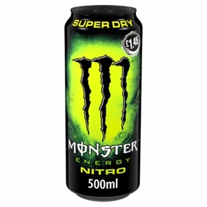 24 x Monster Nitro Super Dry Energy Drink 500ml Cans Fitness Red Bull FREE POST - Picture 1 of 2