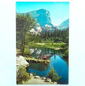 Yosemite Mirror Lake Mt Watkins California Postcard Vintage Chrome Landscape - Picture 1 of 2