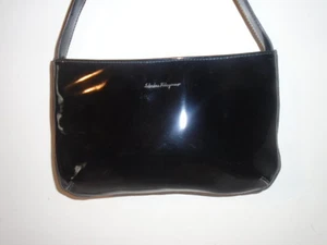 SALVATORE FERRAGAMO ORIGINAL GANCIO PATENT LEATHER EVENING BAG $1,780 RETL - Picture 1 of 9