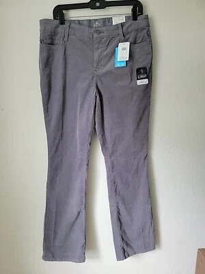 Pantalones para mujer St. John's Bay 14 gris pana corte bota pierna adelgazante nuevos Foto 1 de 4