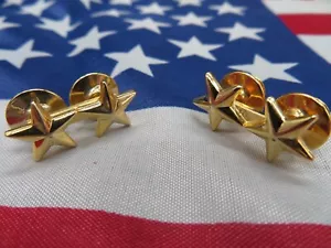 Insignia prendedor de jefe de bomberos de la policía del sheriff general mayor cuello camisa dorado rango 2 estrellas - Imagen 1 de 4