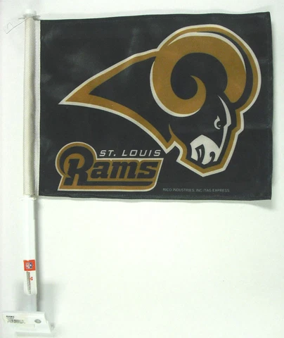 NFL: ST. LOUIS RAMS FOOTBALL  11 X 14 WINDOW MOUNTED CAR FLAG -2 SIDED  #TAG-CFR Cover