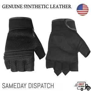 Wells Lamont Men’ Fingerless Synthetic Leather Riding Motorcycle Biker Gloves - Bild 1 von 3