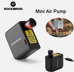 ROCKBROS Mini Bike Electric Air Pump 100PSI Cube Bicycle Tire Inflator Portable - Picture 1 of 11