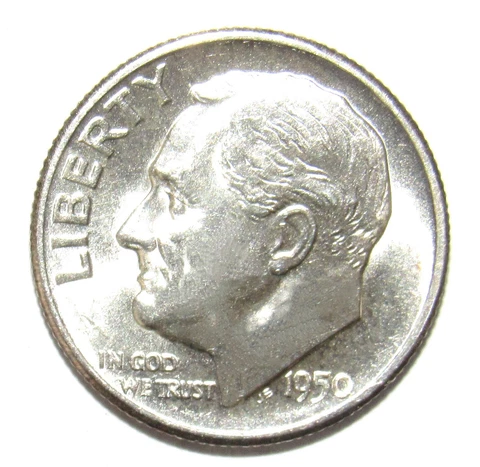 1950 S Roosevelt Dime CH BU (I13) Cover