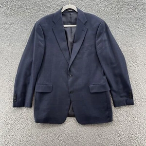 Arnold Brant Sport Coat Mens 44R Blue Plaid Wool Silk Lightweight Classic Blazer - Picture 1 of 12