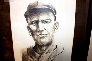 Dizzy Dean Pencil Drawing by Jan Higgins 1993 Matted & Framed 14X17 - Picture 1 of 3