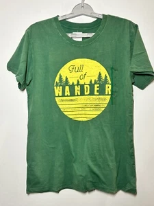 Mighty Fine (Juniors') Short Sleeve "Full of Wander" T-Shirt - Green, M (NWT) - Picture 1 of 2