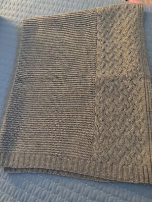 Manta de bebé gris con textura de mezcla de lana Foto 1 de 4