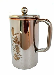 Ayurvedisch Heilung Reines Kupfer Edelstahl Krug Utensilien Wasserkrug 1500 ML - Picture 1 of 4