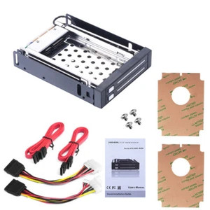 Dual Bay 2.5" SATA III Hard Drive HDD & SSD Tray Caddy Internal Mobile Rack P6U7 - Picture 1 of 7
