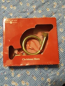 Christmas Horn Vintage American Greetings Crafted 4 Inch Ornament - Picture 1 of 10