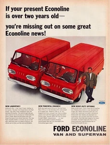 Print Ad Ford Econoline Van Supervan 1965 Full Page Large Magazine 10.5"x13.5" - Picture 1 of 1