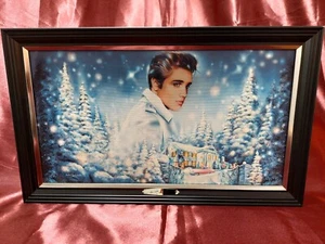 RARO LIENZO MUSICAL ILUMINADO NAVIDAD AZUL ELVIS PRESLEY CON MÚSICA 12X20 - Imagen 1 de 24