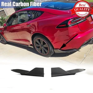 Für 21-24 Tesla Model S Echt Carbon Heck Stoßstange Lippe Splitter Diffusor Winglets - Bild 1 von 12