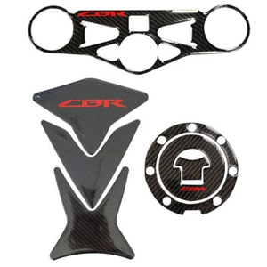 Tapa de combustible de carbono almohadilla del tanque de gasolina pegatina triple abrazadera para Honda CBR1000RR 2008-2013 - Imagen 1 de 4