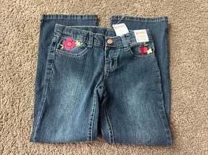 Nwt Gymboree Flower Embroidered Jeans Girls Size 6 - Picture 1 of 1