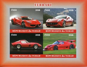 Chad Cars Stamps 2018 MNH Ferrari Transport 4v IMPF M/S - Picture 1 of 1