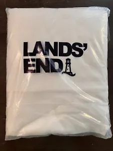 Lands End Sheet Set Full Size White Solid Cotton Knit New With Tags Original Pkg - Picture 1 of 6